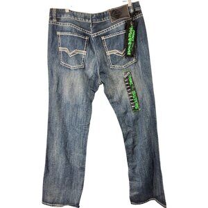 Rock & Roll Cowboy Denim Pistol Straight Jeans 40x34‎ Regular Straight Leg Blues